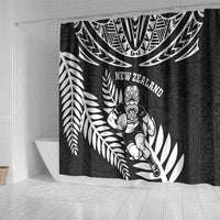 New Zealand Rugby Shower Curtain Silver Fern Maori Pattern DT04 - Polynesian Pride
