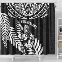 New Zealand Rugby Shower Curtain Silver Fern Maori Pattern DT04 - Polynesian Pride