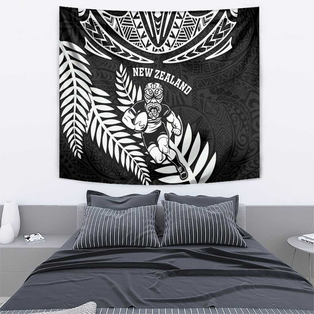 New Zealand Rugby Tapestry Silver Fern Maori Pattern DT04 - Polynesian Pride