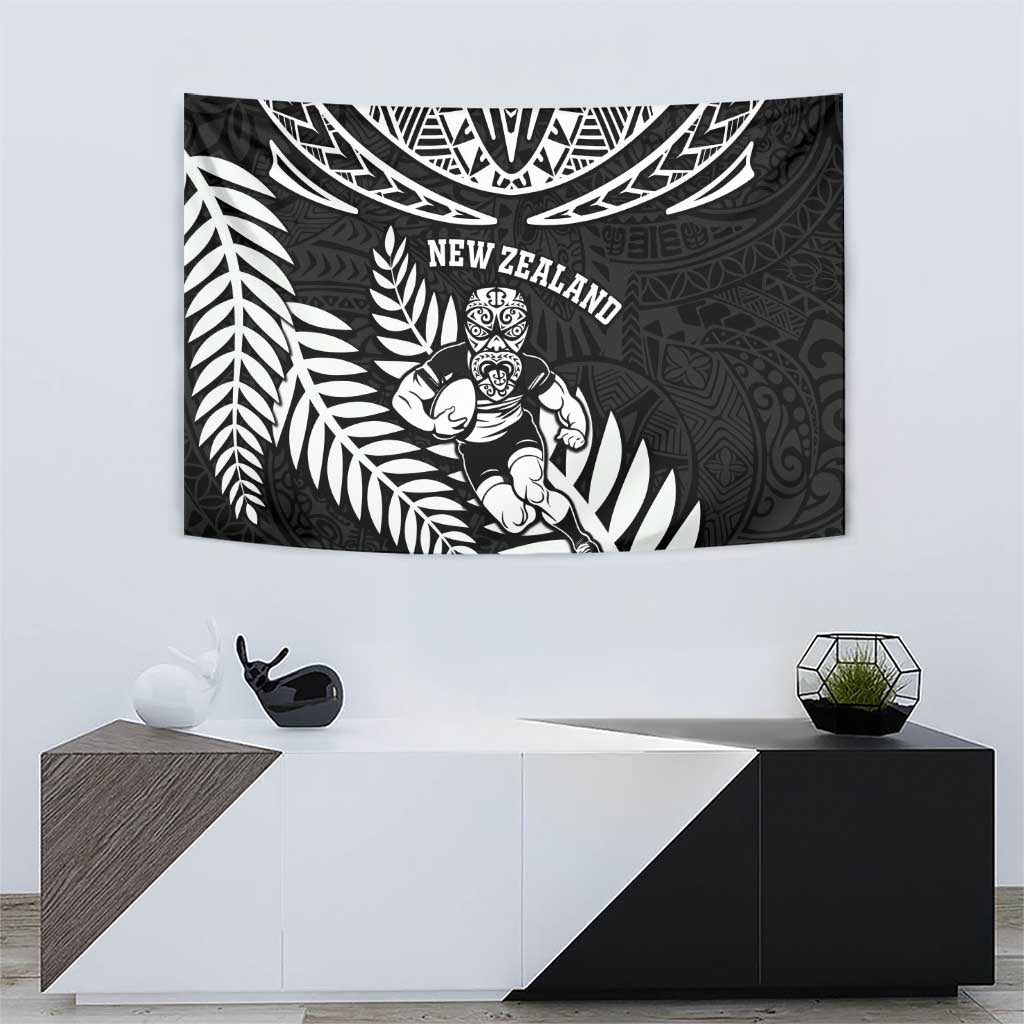 New Zealand Rugby Tapestry Silver Fern Maori Pattern DT04 - Polynesian Pride
