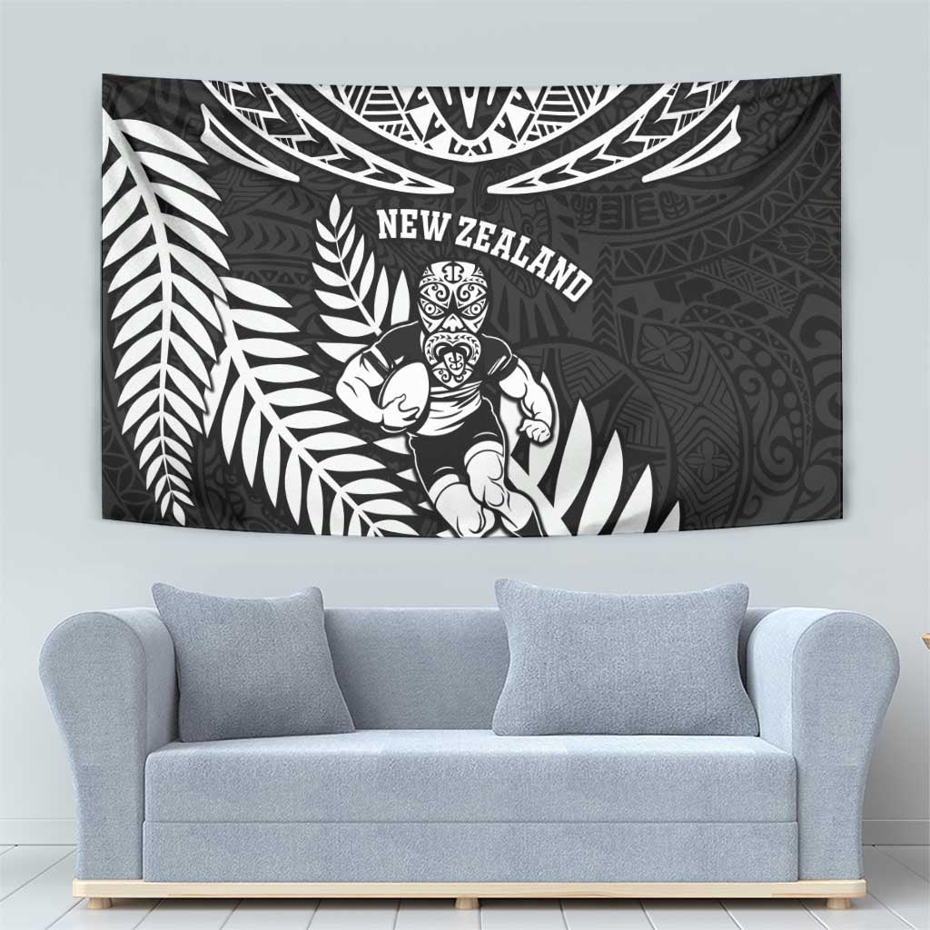 New Zealand Rugby Tapestry Silver Fern Maori Pattern DT04 - Polynesian Pride