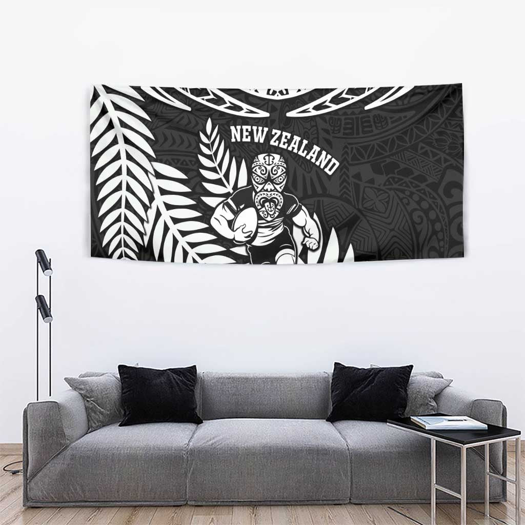 New Zealand Rugby Tapestry Silver Fern Maori Pattern DT04 - Polynesian Pride