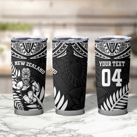 Custom New Zealand Rugby Tumbler Cup Silver Fern Maori Pattern DT04 - Polynesian Pride