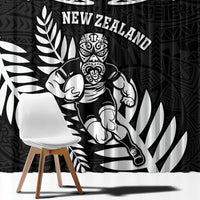 New Zealand Rugby Window Curtain Silver Fern Maori Pattern DT04 - Polynesian Pride