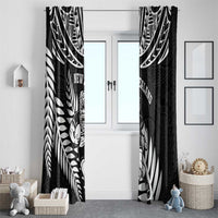 New Zealand Rugby Window Curtain Silver Fern Maori Pattern DT04 - Polynesian Pride