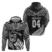 Custom New Zealand Rugby Zip Hoodie Silver Fern Maori Pattern DT04 - Polynesian Pride