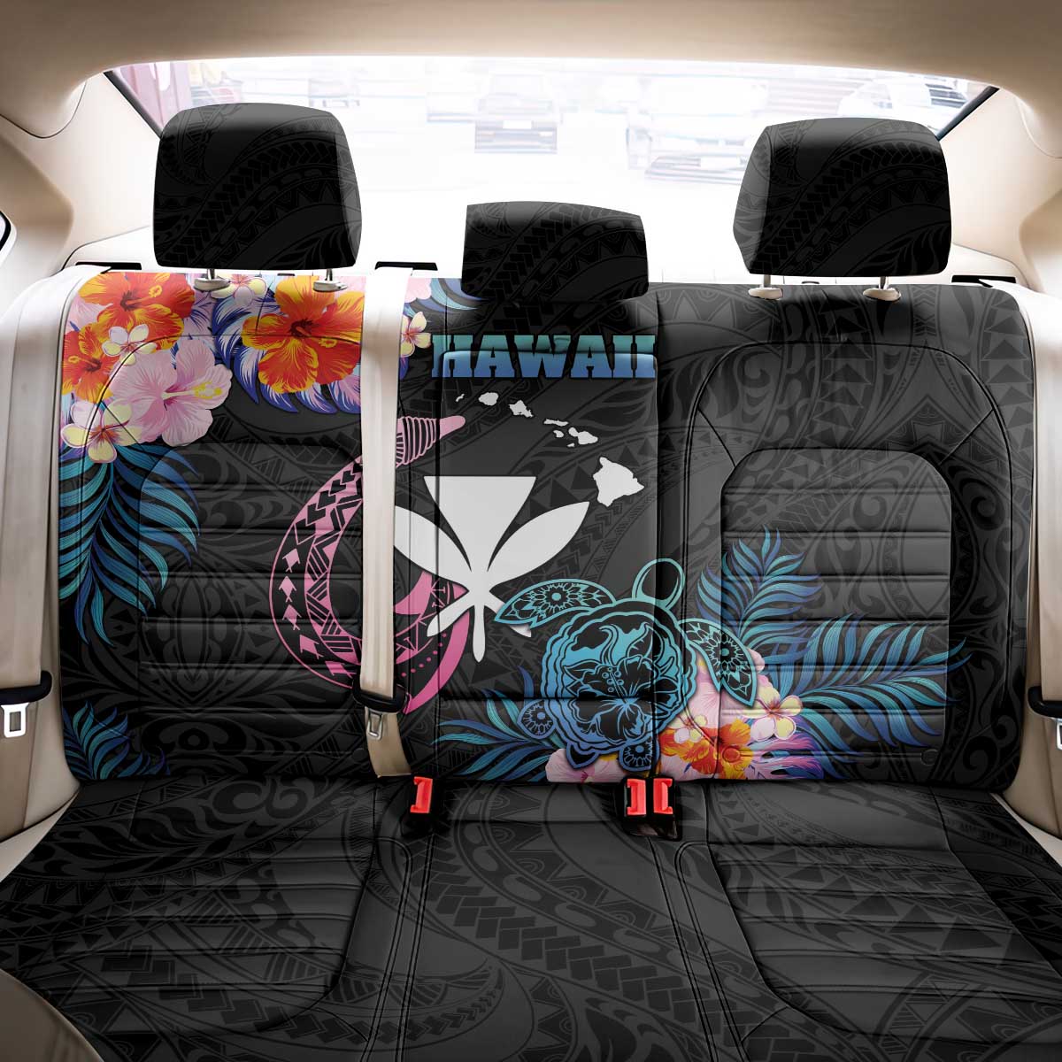 Hawaii Back Car Seat Cover Kanaka Maoli With Fish Hook DT04 - Polynesian Pride