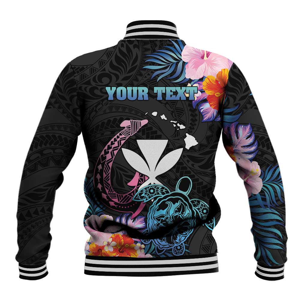 Personalised Hawaii Baseball Jacket Kanaka Maoli With Fish Hook DT04 - Polynesian Pride