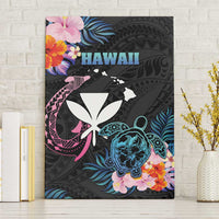 Hawaii Canvas Wall Art Kanaka Maoli With Fish Hook DT04 Without Frame Black - Polynesian Pride