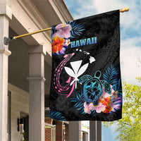 Hawaii Garden Flag Kanaka Maoli With Fish Hook DT04 House Flag Black - Polynesian Pride