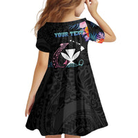 Personalised Hawaii Kid Short Sleeve Dress Kanaka Maoli With Fish Hook DT04 - Polynesian Pride