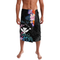 Personalised Hawaii Lavalava Kanaka Maoli With Fish Hook DT04 Black - Polynesian Pride