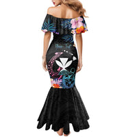 Personalised Hawaii Mermaid Dress Kanaka Maoli With Fish Hook DT04 - Polynesian Pride