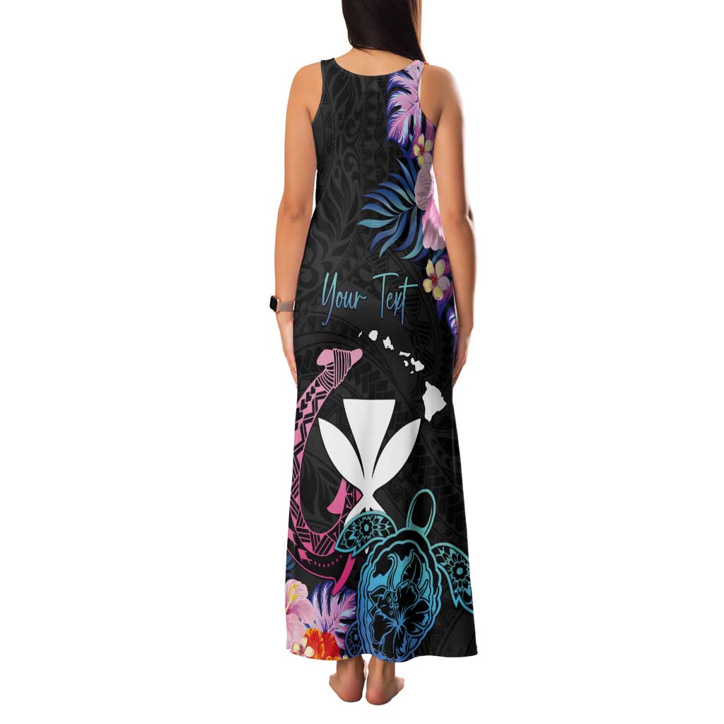 Personalised Hawaii Tank Maxi Dress Kanaka Maoli With Fish Hook DT04 - Polynesian Pride