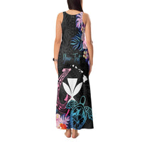 Personalised Hawaii Tank Maxi Dress Kanaka Maoli With Fish Hook DT04 - Polynesian Pride