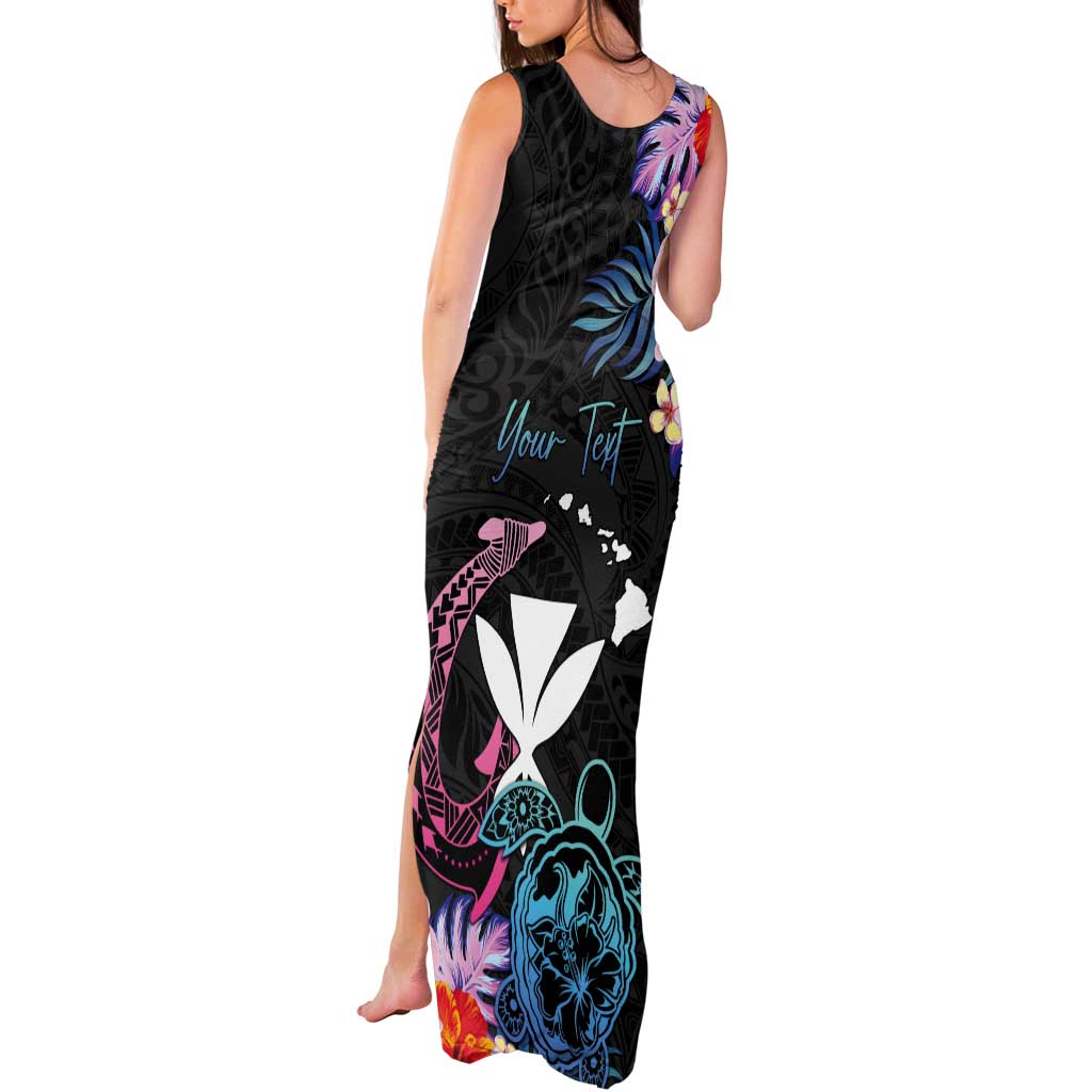 Personalised Hawaii Tank Maxi Dress Kanaka Maoli With Fish Hook DT04 - Polynesian Pride