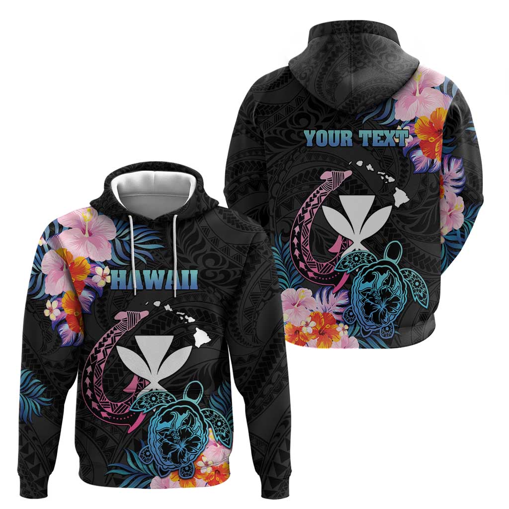 Personalised Hawaii Zip Hoodie Kanaka Maoli With Fish Hook DT04 - Polynesian Pride