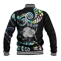 New Zealand Kiwi Bird Baseball Jacket Silver Fern Koru Paua Shell DT04 - Polynesian Pride