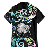 New Zealand Kiwi Bird Hawaiian Shirt Silver Fern Koru Paua Shell DT04 - Polynesian Pride