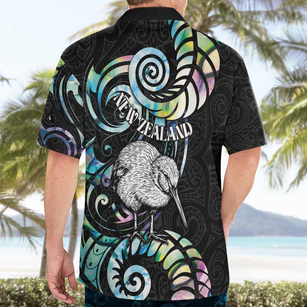 New Zealand Kiwi Bird Hawaiian Shirt Silver Fern Koru Paua Shell DT04 - Polynesian Pride