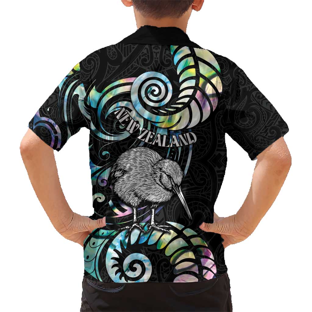 New Zealand Kiwi Bird Hawaiian Shirt Silver Fern Koru Paua Shell DT04 - Polynesian Pride