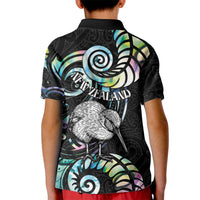 New Zealand Kiwi Bird Kid Polo Shirt Silver Fern Koru Paua Shell DT04 - Polynesian Pride