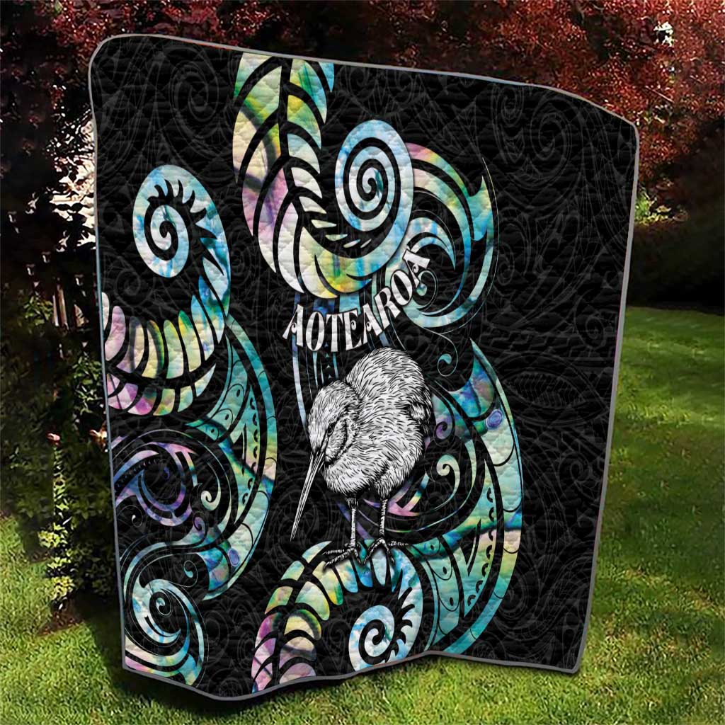 New Zealand Kiwi Bird Quilt Silver Fern Koru Paua Shell DT04 - Polynesian Pride