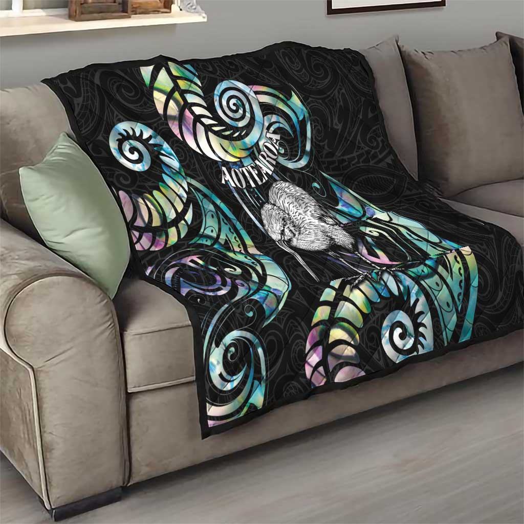 New Zealand Kiwi Bird Quilt Silver Fern Koru Paua Shell DT04 - Polynesian Pride