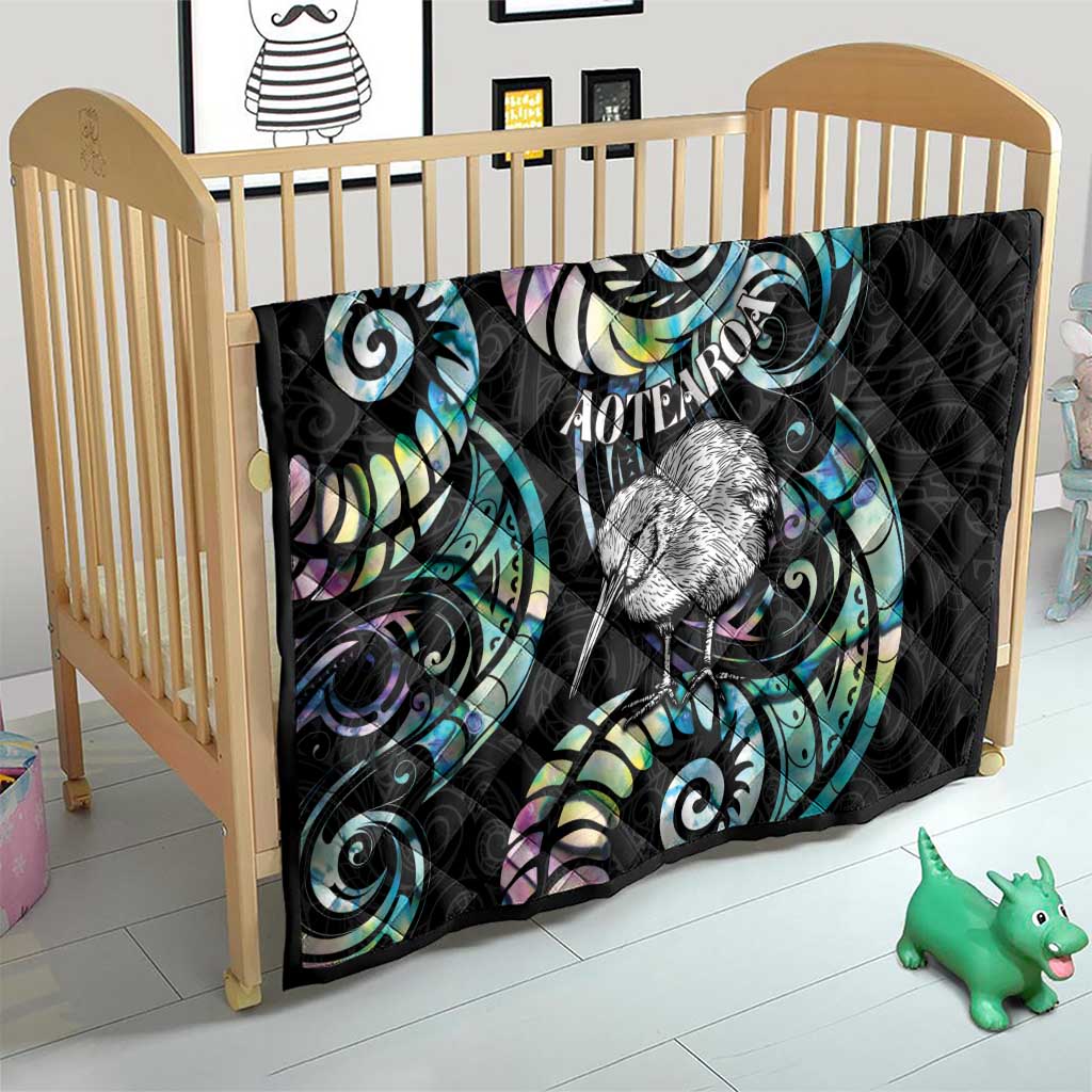New Zealand Kiwi Bird Quilt Silver Fern Koru Paua Shell DT04 - Polynesian Pride