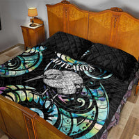 New Zealand Kiwi Bird Quilt Bed Set Silver Fern Koru Paua Shell DT04 - Polynesian Pride