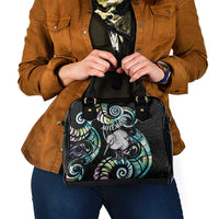 New Zealand Kiwi Bird Shoulder Handbag Silver Fern Koru Paua Shell DT04 - Polynesian Pride