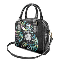 New Zealand Kiwi Bird Shoulder Handbag Silver Fern Koru Paua Shell DT04 - Polynesian Pride