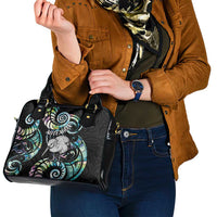 New Zealand Kiwi Bird Shoulder Handbag Silver Fern Koru Paua Shell DT04 - Polynesian Pride