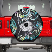 New Zealand Kiwi Bird Spare Tire Cover Silver Fern Koru Paua Shell DT04 - Polynesian Pride