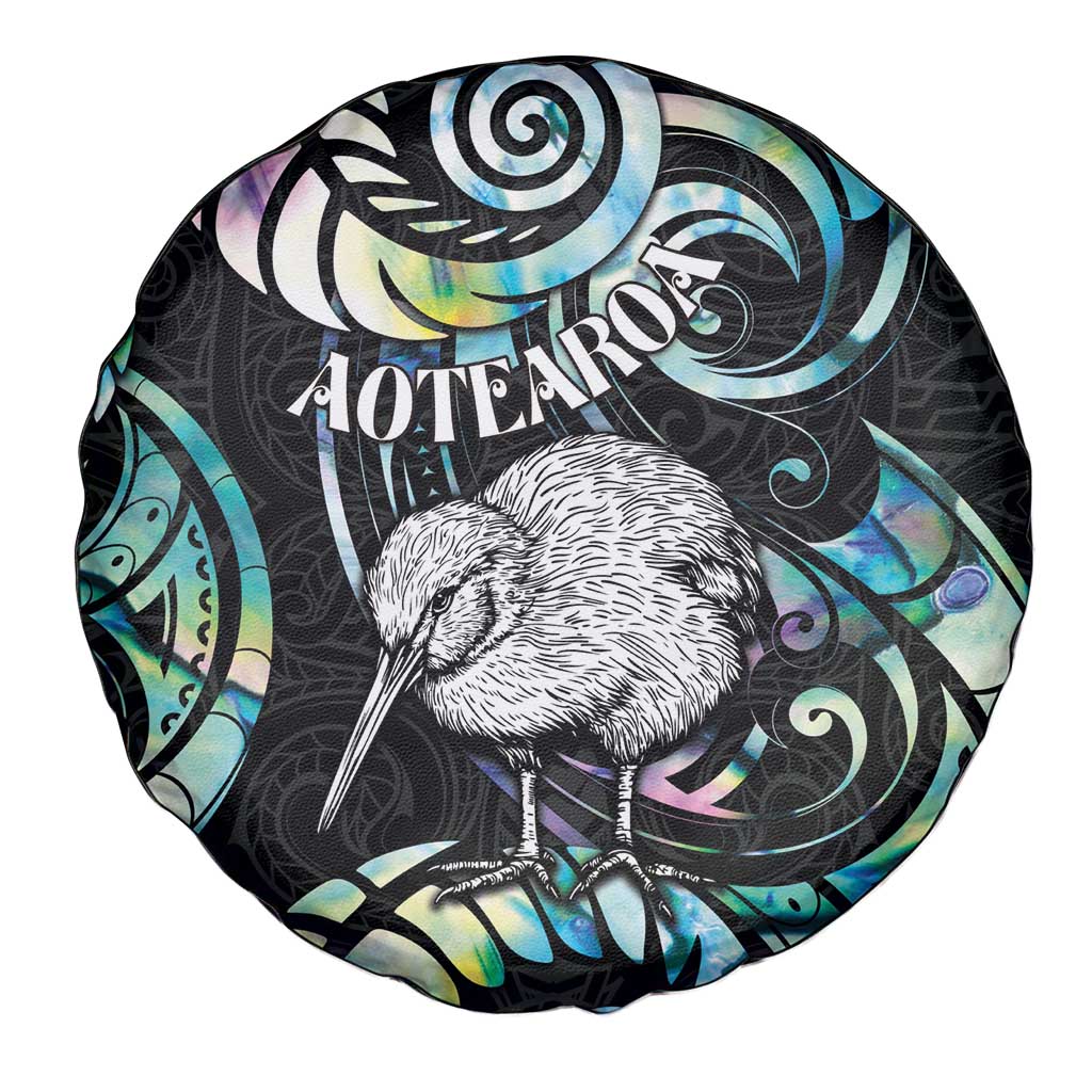 New Zealand Kiwi Bird Spare Tire Cover Silver Fern Koru Paua Shell DT04 - Polynesian Pride