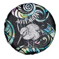 New Zealand Kiwi Bird Spare Tire Cover Silver Fern Koru Paua Shell DT04 - Polynesian Pride