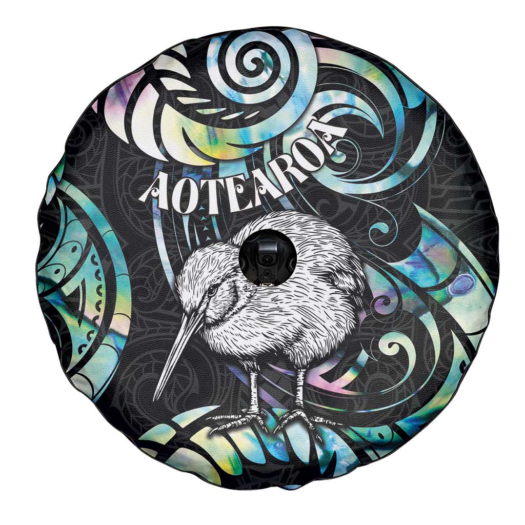 New Zealand Kiwi Bird Spare Tire Cover Silver Fern Koru Paua Shell DT04 - Polynesian Pride