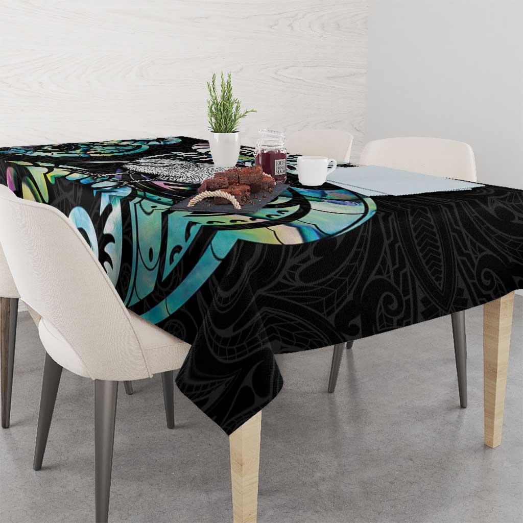 New Zealand Kiwi Bird Tablecloth Silver Fern Koru Paua Shell DT04 - Polynesian Pride