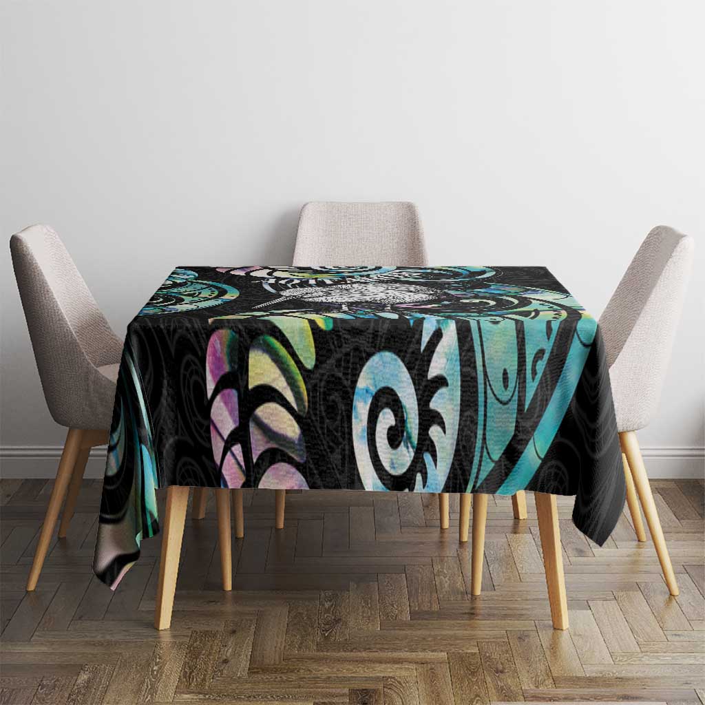 New Zealand Kiwi Bird Tablecloth Silver Fern Koru Paua Shell DT04 - Polynesian Pride