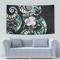 New Zealand Kiwi Bird Tapestry Silver Fern Koru Paua Shell DT04 - Polynesian Pride