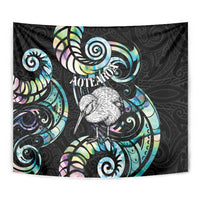 New Zealand Kiwi Bird Tapestry Silver Fern Koru Paua Shell DT04 - Polynesian Pride