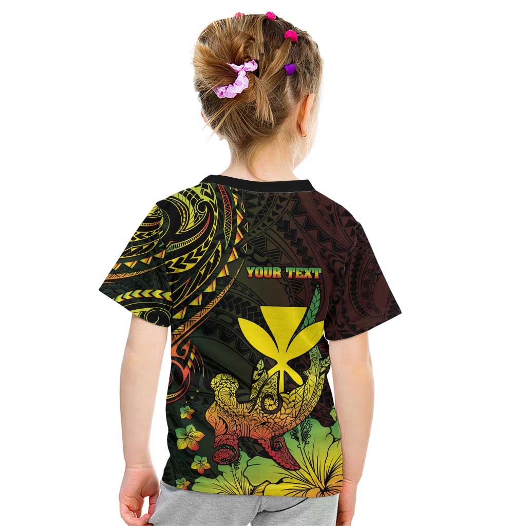 Personalised Hawaii Kid T Shirt Kanaka Maoli With Hammerhead Shark DT04 - Polynesian Pride