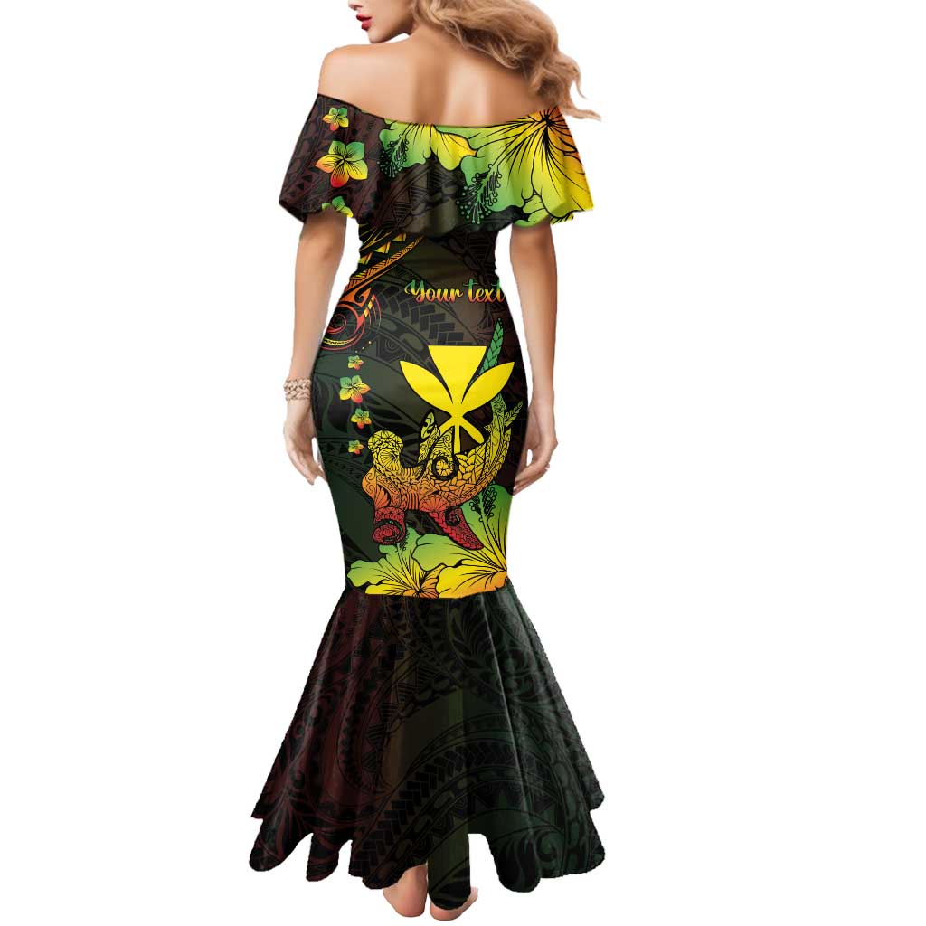 Personalised Hawaii Mermaid Dress Kanaka Maoli With Hammerhead Shark DT04 - Polynesian Pride