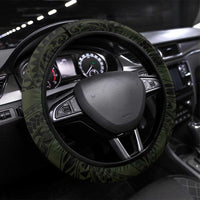 Hawaii Steering Wheel Cover Kanaka Maoli With Hammerhead Shark DT04 Universal Fit Black - Polynesian Pride