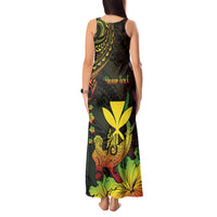 Personalised Hawaii Tank Maxi Dress Kanaka Maoli With Hammerhead Shark DT04 - Polynesian Pride