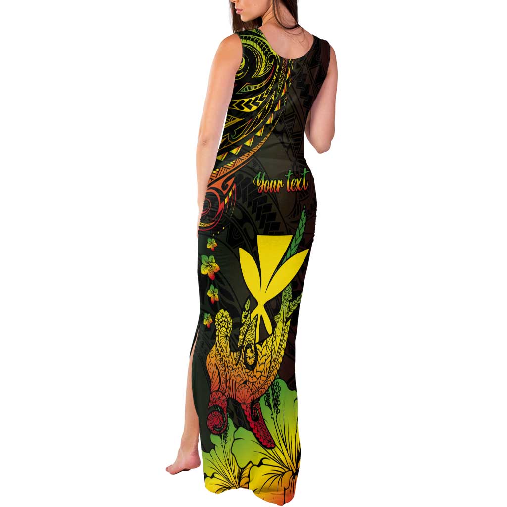Personalised Hawaii Tank Maxi Dress Kanaka Maoli With Hammerhead Shark DT04 - Polynesian Pride
