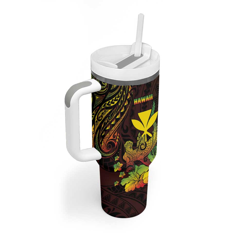 Personalised Hawaii Tumbler With Handle Kanaka Maoli With Hammerhead Shark DT04 - Polynesian Pride