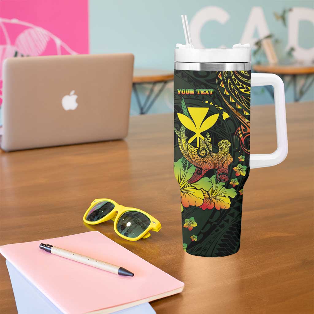 Personalised Hawaii Tumbler With Handle Kanaka Maoli With Hammerhead Shark DT04 - Polynesian Pride