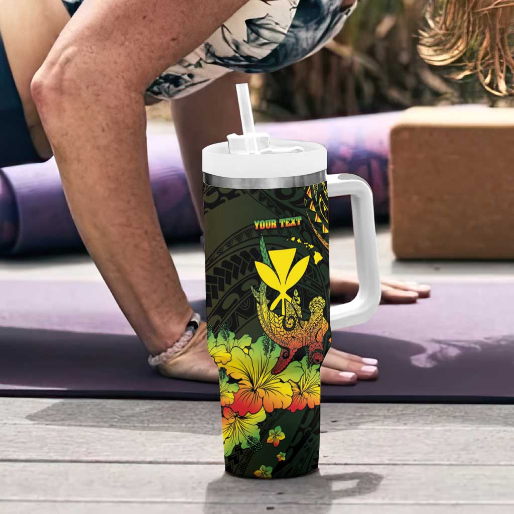 Personalised Hawaii Tumbler With Handle Kanaka Maoli With Hammerhead Shark DT04 - Polynesian Pride