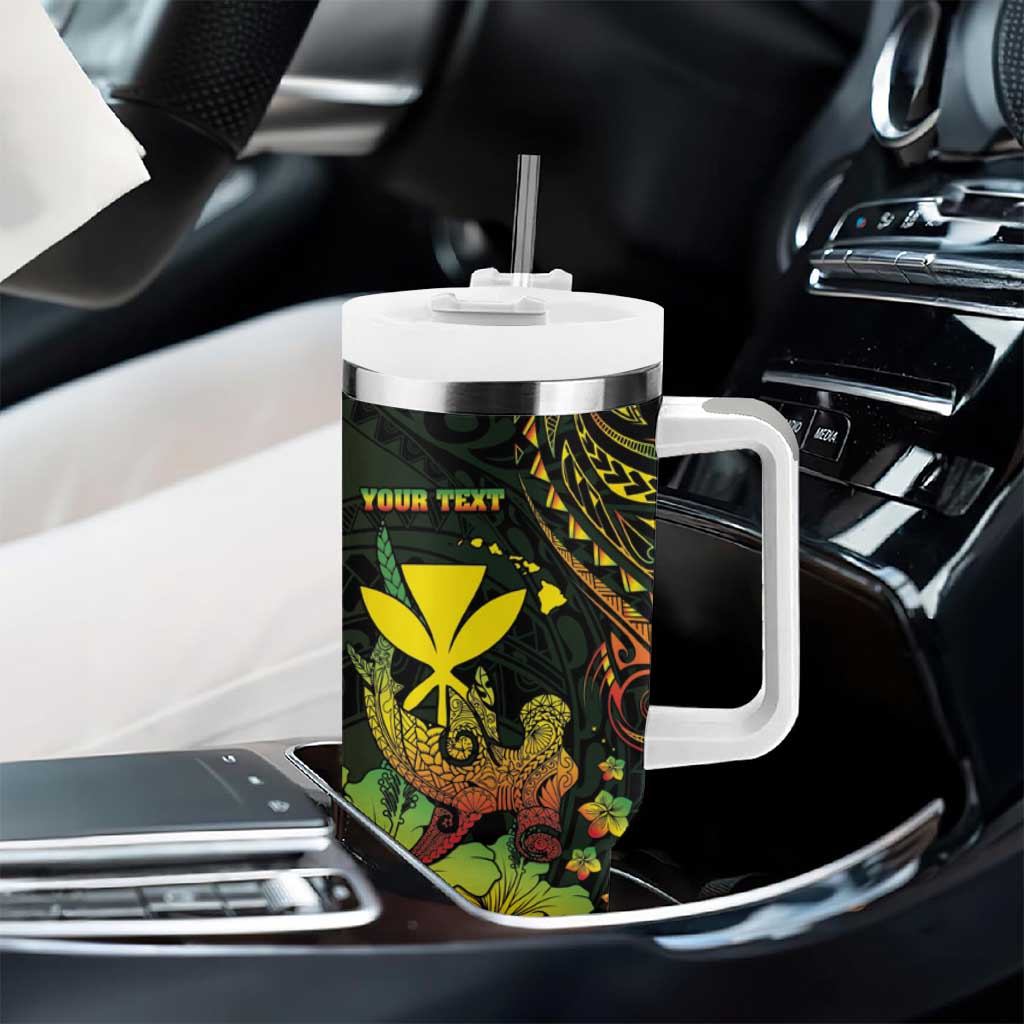 Personalised Hawaii Tumbler With Handle Kanaka Maoli With Hammerhead Shark DT04 - Polynesian Pride